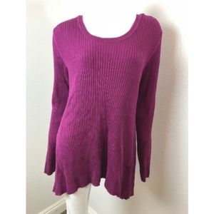 STYLE&CO. XL Blouse Magenta Purple Ribbed Sweater